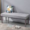 SimpleTufted Upholstered Ottoman Accent Bench with Soft Comfortable Cushion & Fashionable Modern Design  Grey