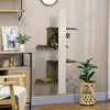Wall-Mounted Cat Tree, 4-Layer Cat Wall Furniture with Scratching Board, Kitten Activity Center with Cushions, Natural
