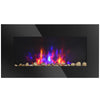 Electric Fireplace Insert, In Wall Fireplace with Realistic LED Flame Effect and Remote Control, Wall Mounted Fireplace, 750/1500W, Black