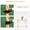 6 Piece Dog Agility Starter Kit Speed and Agility Equipment High Jump Hurdle Bar Set with Adjustable Height Carry Bag Whistle Orange