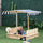 Wooden Kids Sandbox w/ Cover Adjustable Canopy Convertible Bench Seat Bottom Liner