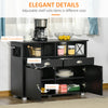 Sideboard Buffet Cabinet with Storage Drawers, Large Tabletop and Crossbar Side Design, Black