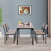 5 Piece Dining Table Set Tranditional Style Dining Room Sets with Chairs Dining Table and Chairs Kitchen Table Sets - Dark Wood Grain/Black
