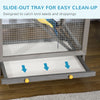 65" Wooden Bird Cages Outdoor Finches Aviary Birdcage with Pull Out Tray 2 Doors, Grey