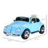 Licensed Volkswagen Beetle Electric Kids Ride-On Car 6V Battery Powered Toy with Remote Control Music Horn Lights MP3 for 3-6 Years Old Blue