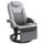 PU Recliner Reading Armchair with Footrest, Headrest, Round Wood Base for Living Room, Bedroom, Office - Grey