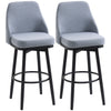 Extra Tall Bar Stools Set of 2, Modern 360Â° Swivel Barstools, Dining Room Chairs with Steel Legs and Footrest, Light Grey