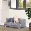 Dog Couch, Pet Sofa Bed for Small Dogs Cats with Cushion, Safety Design, Grey, 27" x 16" x 12.5"