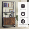 Storage Cabinet with 3 Open Shelves Cupboard Freestanding Tall Organizer Multifunctional Rack for Living Room Bedroom Kitchen, Rustic Brown