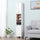 Tall Bathroom Storage Cabinet with Mirror, Wooden Freestanding Tower Cabinet with Adjustable Shelves, for Bathroom, or Living Room, White