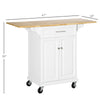 Kitchen Island Cart on Wheels with Extended Counter Drawer Cabinet Towel Racks Versatile Use