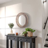 31" Wall Mirror, Round Mirror for Wall in Living Room, Bedroom, Rustic Brown