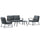 4 Piece Patio Furniture Set Aluminum Conversation Set, Outdoor Garden Sofa Set with Armchairs, Loveseat, Coffee Table and Cushions, Dark Grey