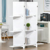 4 Panel 67" Wood Wall Divider Room Divider with 3 Display Shelves, and Folding Storage for Bedroom or Home Office, White