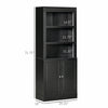 72" Kitchen Buffet with Hutch, Kitchen Pantry Cupboard with 2 Door Cabinet, and 2 Adjustable Shelves, Black