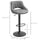 Modern Bar Stools Set of 2 Swivel Bar Height Barstools Chairs with Adjustable Height, Round Heavy Metal Base, and Footrest, Grey