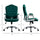Velvet Office Chair Desk Chair with 360 Degree Swivel Wheels Adjustable Height Tilt Function Dark Green