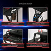 Racing Gaming Desk Carbon Fiber Style Computer Table with Elevated Monitor Shelf, Headphone Hook and Cup Holder, Black