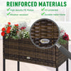 Indoor/Outdoor Rattan Flower Planter Box with Tool Storage Rack Below and Sturdy Elevated Work Area  28" H