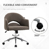 Ergonomic Office Chair with Swivel, Mid-Back Computer Desk Chair with Adjustable Height and Back Tilt, Brown