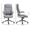 Office Chair Faux Leather Computer Rocker with Liftable Armrest Home Office