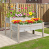2-Piece Solid Fir Wood Plant Raised Bed Flower Vegetable Herb Grow Box Stand Garden  Step Planter Stand Free Combination