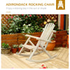 2 Piece Wooden Adirondack Rocking Chair Set, Outdoor Rustic Log Rocker with Slatted Design for Patio, Burlywood