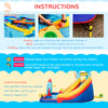 5-in-1 Inflatable Water Slide, Kids Castle Bounce House with Slide, Pool, Water Gun, Basket, Climbing Wall Includes Carry Bag, Repair Patches, 750W Air Blower