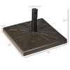 42lbs Resin Patio Umbrella Base, 20" Square Outdoor Umbrella Stand Holder for Poles of Î¦1.26", Î¦1.5", and Î¦1.9", Brown