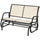 2-Person Outdoor Glider Bench Patio Double Swing Rocking Chair Loveseat w/Power Coated Steel Frame for Backyard Garden Porch, Beige