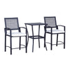 3PCS Patio Bar Set with Soft Cushion, Rattan Wicker Outdoor Furniture Set for Backyards, Lawn, Deck, Poolside