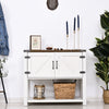 2-Door Free Standing Storage Cabinet with Bottom Shelf  Kitchen Cupboard  Entryway Storage Cabinet- White