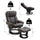 PU Leather Massage Recliner Chair with Ottoman, 10 Point Vibration Swiveling Armchair, Brown