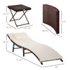 3 Pieces Patio Lounge Chair Set Outdoor Folding Chaise Poolside Furniture Set