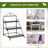 3 Tier Metal Plant Stand, Ladder Display Shelf, Flower Pot Holder, Storage Organizer Rack for Indoor Outdoor Patio Balcony Yard