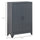 Industrial Style Steel Storage Cabinet, Metal Storage Organizer with 2-Tier Adjustable Shelves for Living Room or Home Office, Grey