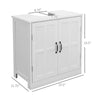 Bathroom Sink Cabinet, Pedestal Sink Cabinet with Adjustable Shelf, White