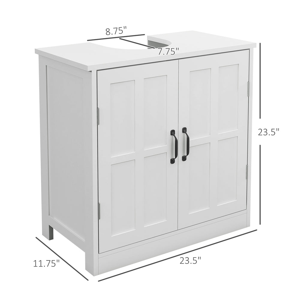 Bathroom Sink Cabinet, Pedestal Sink Cabinet with Adjustable Shelf, White
