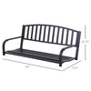2 Person Front Hanging Porch Swing Bench, Outdoor Steel Swing Chair with Sturdy Chains, for Backyard, Deck, 484 lb Weight Capacity, Black