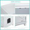 Cat Litter Box Furniture Hidden Litter Box Enclosure Cabinet Indoor Cat Washroom Double-door Nightstand End Table with Cat Hole White