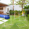 6PCs Portable Dog Agility Training Equipment, Pet Agility Training Set with Adjustable Height Jump Ring, Weave Poles, Square Pause Box, Whistle
