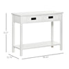 Console Table with 2 Storage Drawers and Open Shelf, Modern Sofa Table for Hallway, Living Room, or Bedroom, White