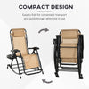 Outdoor Rocking Chairs Zero Gravity Rocking Chair w/ Removable Headrest, Side Tray, Cup & Phone Holder, Beige