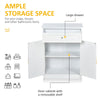 Bathroom Storage Cabinet with Double Shutter Door and Drawer, Toilet Vanity Cabinet, Narrow Organizer, White