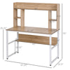 Computer Desk Writing Table with Hutches Storage Shelves Home Office Workstation Oak Wood Grain
