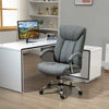 High Back Office Chair, Fabric Executive Office Chair with Padded Armrests, Ergonomic Chair with High-End Gas Lift and Linen-Feel Fabric, Grey