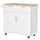 Kitchen Cart, Rolling Kitchen Island Cart with Adjustable Shelving, 2 Drawers and Tower Rack, White