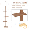 Floor To Ceiling Cat Tree 4-Level Platform Cat Tree With Covered Scratching Posts Activity Center For Kittens Tower Furniture Brown