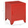 Industrial End Table, Living Room Side Table with Locker-Style Door and Adjustable Shelf, Red