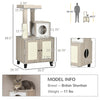 50" Small Cat Tower with Litter Box Enclosure, Modern Cat Tree with Scratching Post, Cute Cat Litter Box Furniture Hidden, Kitty Litter Box